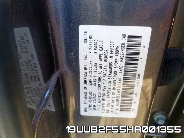 19UUB2F55HA001355 фото 2