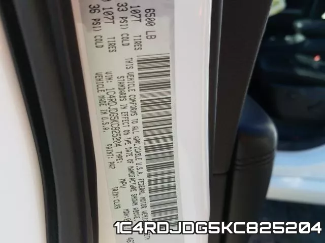 1C4RDJDG5KC825204 фото 2