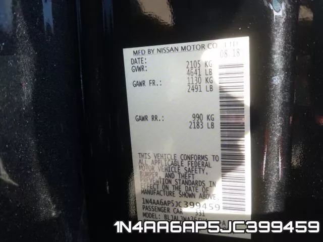1N4AA6AP5JC399459 фото 2