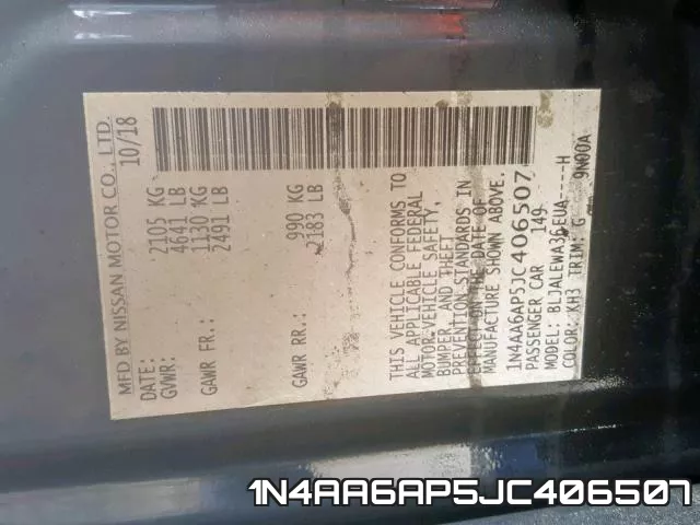 1N4AA6AP5JC406507 фото 2
