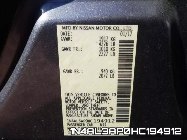 1N4AL3AP0HC194912 фото 2