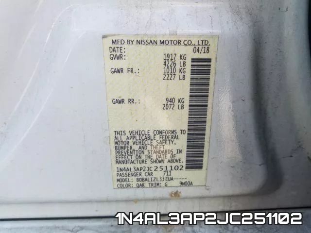 1N4AL3AP2JC251102 фото 2