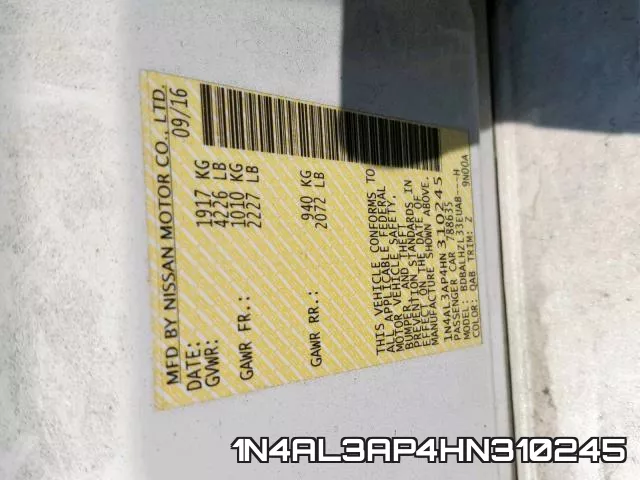 1N4AL3AP4HN310245 фото 2