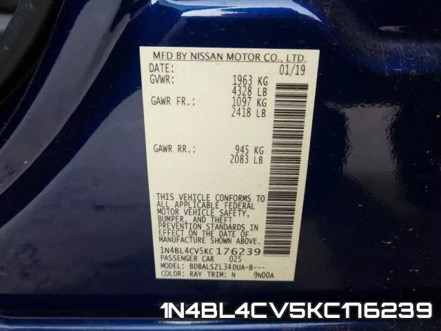 1N4BL4CV5KC176239 фото 2