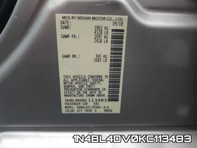 1N4BL4DV0KC113483 фото 2