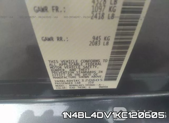 1N4BL4DV1KC120605 фото 10