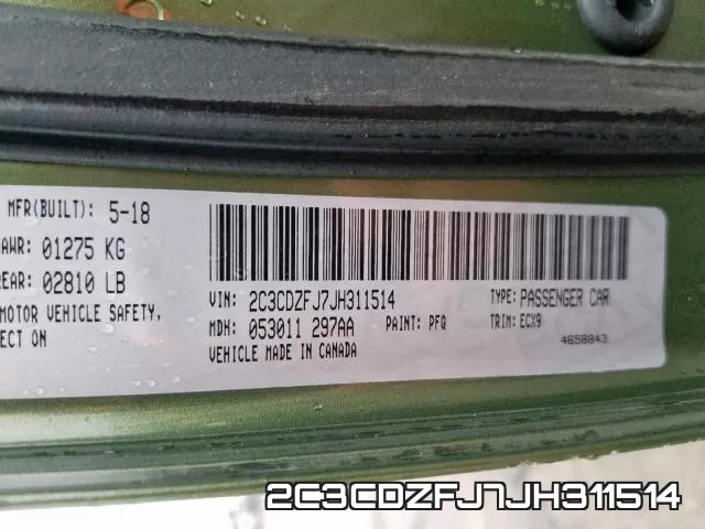 2C3CDZFJ7JH311514 фото 2