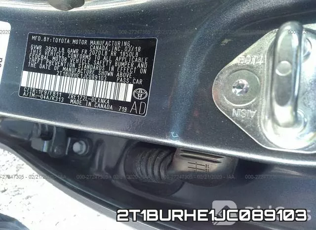 2T1BURHE1JC089103 фото 10