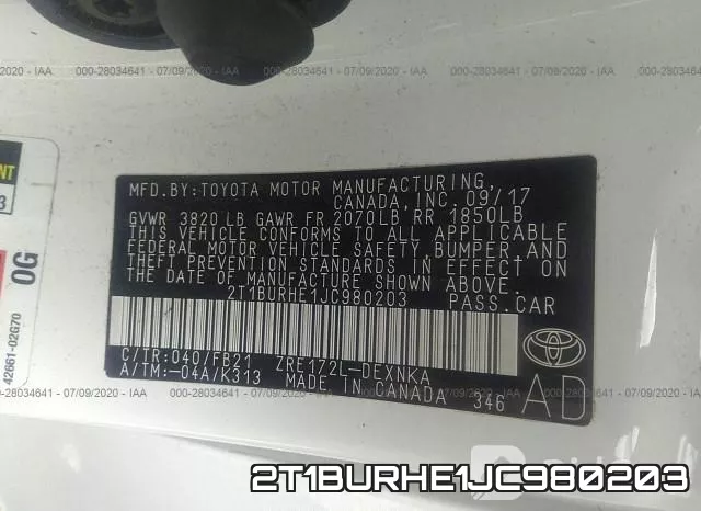 2T1BURHE1JC980203 фото 10