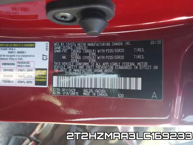 2T2HZMAA3LC169233 фото 2