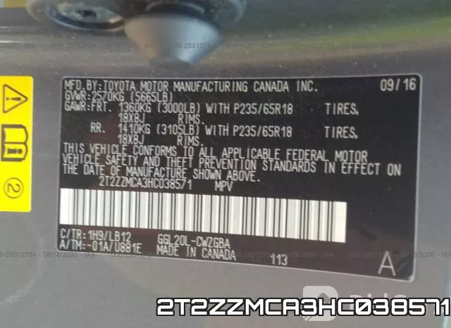 2T2ZZMCA3HC038571 фото 10