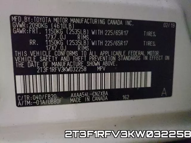 2T3F1RFV3KW032258 фото 2