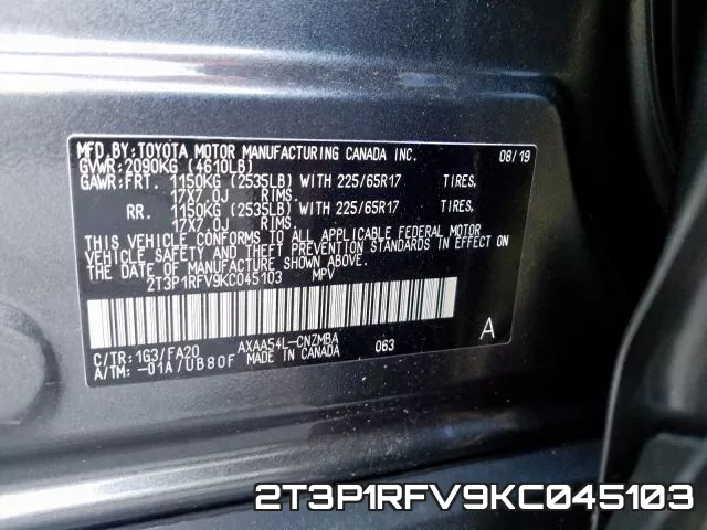 2T3P1RFV9KC045103 фото 2