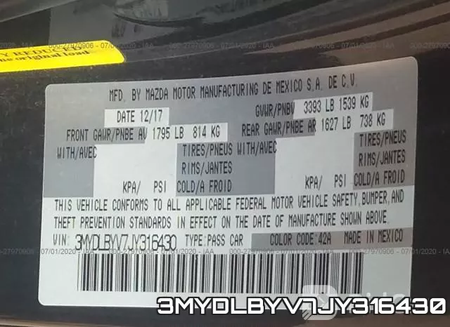 3MYDLBYV7JY316430 фото 10