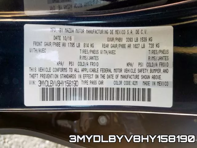3MYDLBYV8HY158190 фото 2
