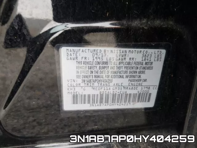 3N1AB7AP0HY404259 фото 2