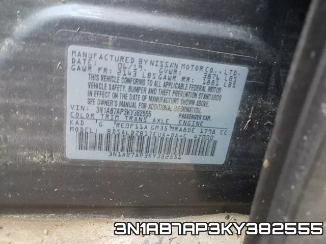 3N1AB7AP3KY382555 фото 2
