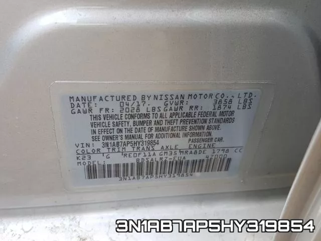 3N1AB7AP5HY319854 фото 2