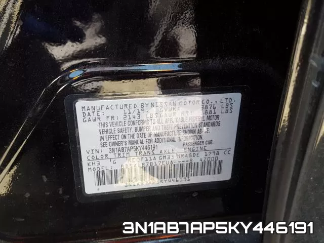 3N1AB7AP5KY446191 фото 2