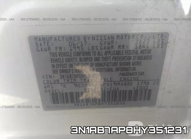 3N1AB7AP8HY351231 фото 10