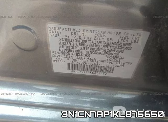 3N1CN7AP1KL875650 фото 10