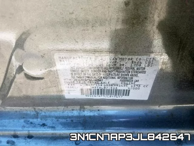 3N1CN7AP3JL842647 фото 2