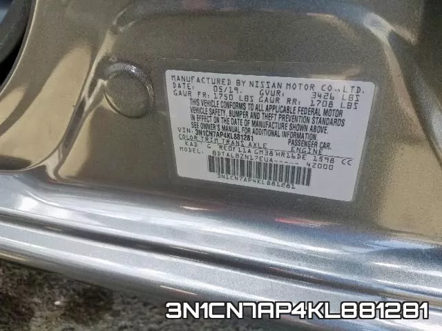 3N1CN7AP4KL881281 фото 2