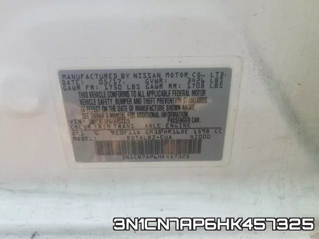 3N1CN7AP6HK457325 фото 2