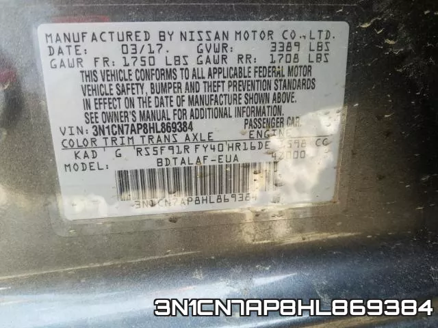 3N1CN7AP8HL869384 фото 2