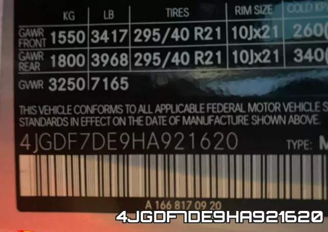 4JGDF7DE9HA921620 фото 2