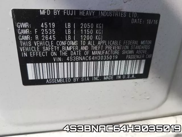 4S3BNAC64H3035019 фото 2