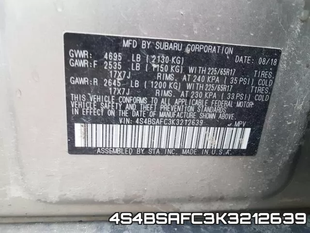 4S4BSAFC3K3212639 фото 2