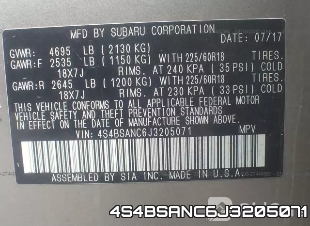 4S4BSANC6J3205071 фото 10
