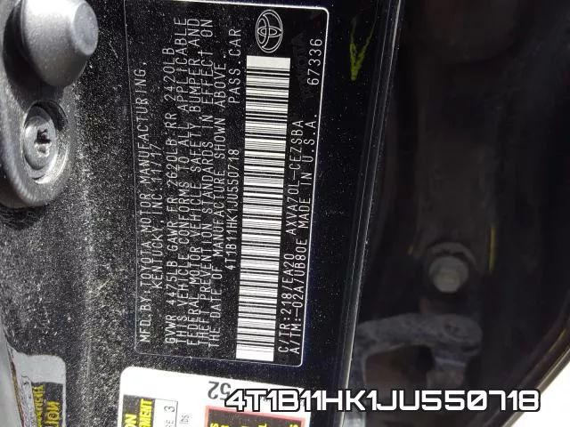 4T1B11HK1JU550718 фото 2