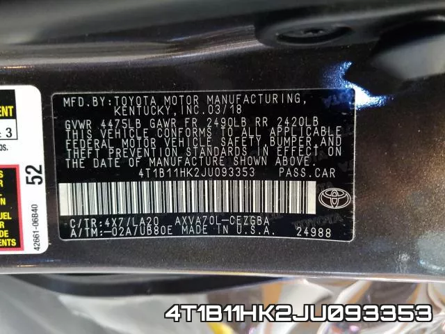 4T1B11HK2JU093353 фото 2