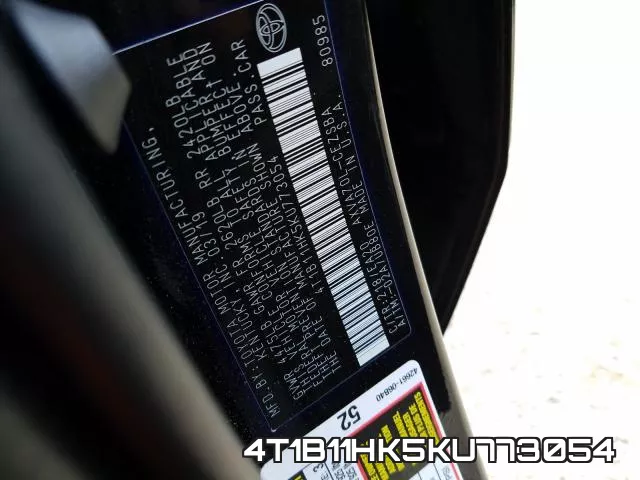 4T1B11HK5KU773054 фото 2