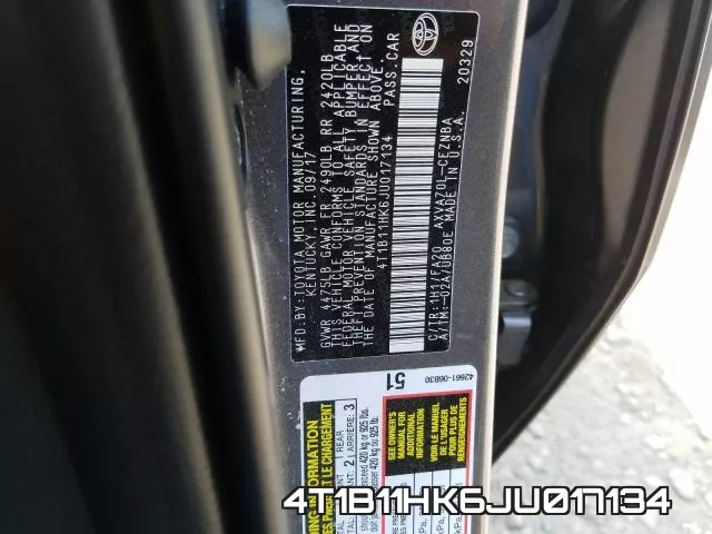 4T1B11HK6JU017134 фото 2
