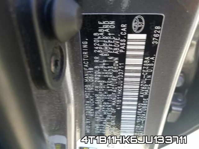 4T1B11HK6JU133711 фото 2