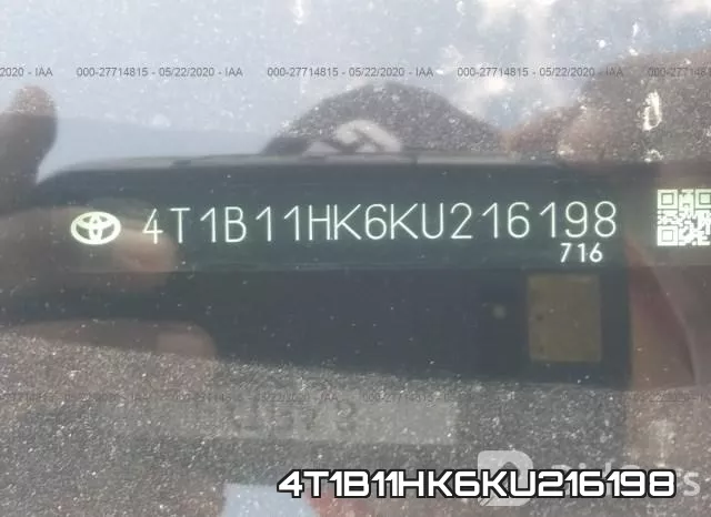 4T1B11HK6KU216198 фото 10