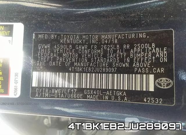 4T1BK1EB2JU289097 фото 10