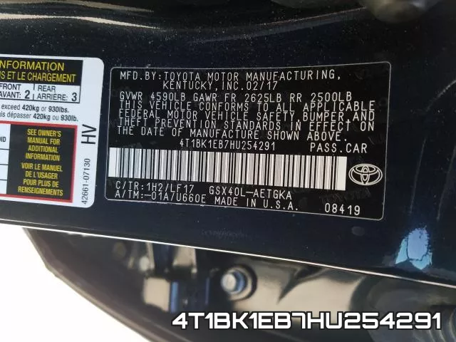 4T1BK1EB7HU254291 фото 2