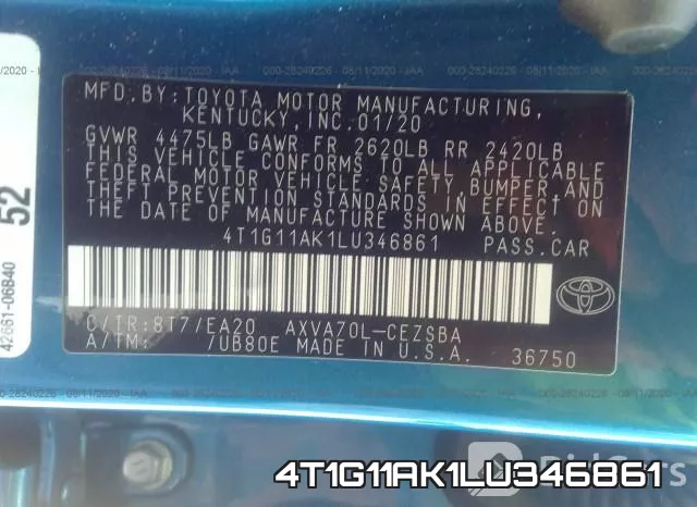 4T1G11AK1LU346861 фото 10
