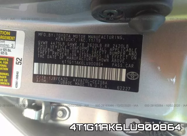 4T1G11AK6LU900864 фото 10