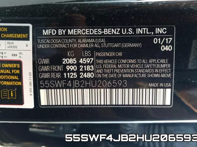 55SWF4JB2HU206593 фото 2