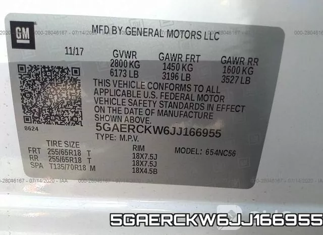 5GAERCKW6JJ166955 фото 10