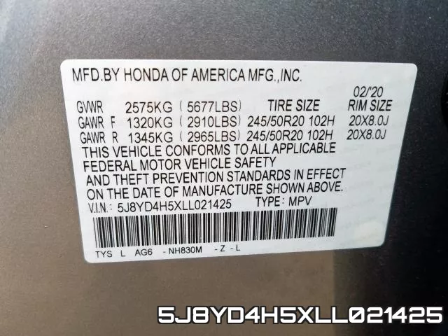 5J8YD4H5XLL021425 фото 2