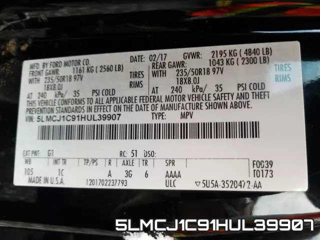 5LMCJ1C91HUL39907 фото 2