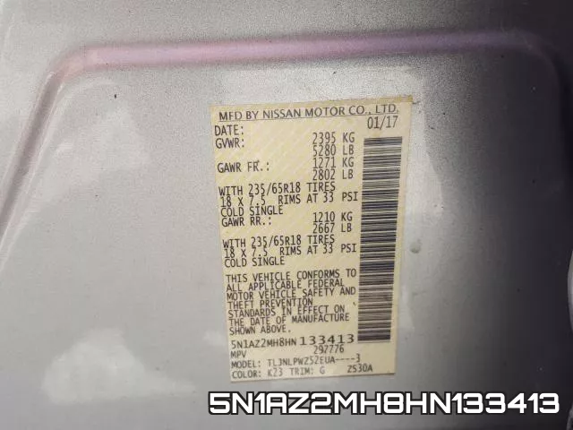 5N1AZ2MH8HN133413 фото 2