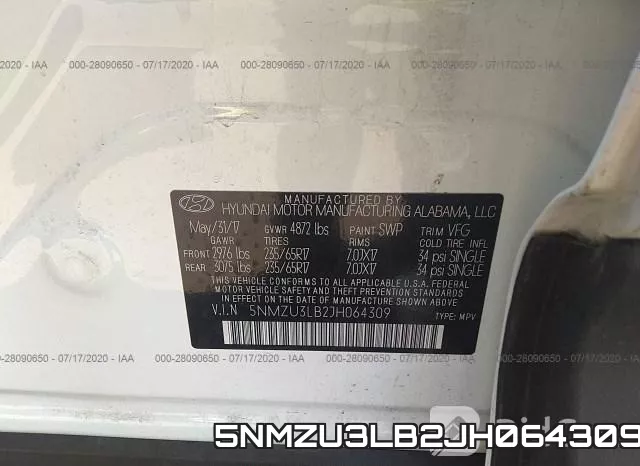 5NMZU3LB2JH064309 фото 10