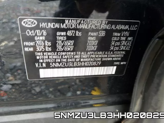5NMZU3LB3HH020829 фото 2